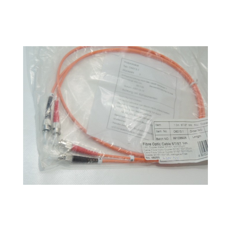 Cable fibre optique 50/125?m ST/ST orange 1m LINDY 46000