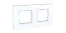 Plaque double blanc 2 postes entraxe 71mm horizontale ALTIRA SCHNEIDER ELECTRIC ALB44812