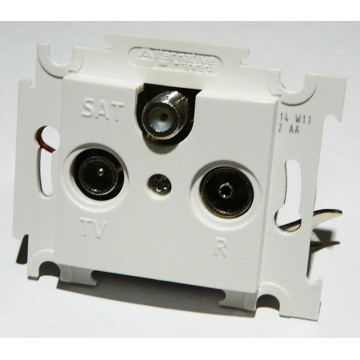 Prise reseau RJ45 Cat5E UTP blanche 9 contacts avec plaque AE52011-P