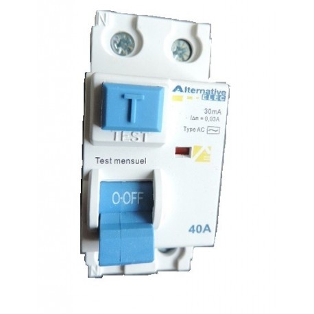 Interrupteur différentiel 2P 40A 30ma - type AC - Automatique et