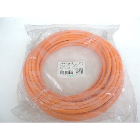 Câble d'alim 4x1.5mm²+ 2x1mm² orange longueur 25m entre moteur de commande et servomoteur BSH Lexium SCHNEIDER VW3M5101R250