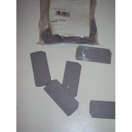 Plaque intermedaire et d extrémité grise epaisseur 2,5mm pour bloc de jonction