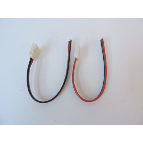 Connecteur simple 2 fils rouge-noir ruban LED flexible 3000-6000K 10mm