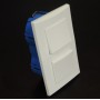 Kit encastré de 2 inters V&V 10A verticale avec plaque blanche et boite placo entraxe 57mm spécial renovation pret à poser
