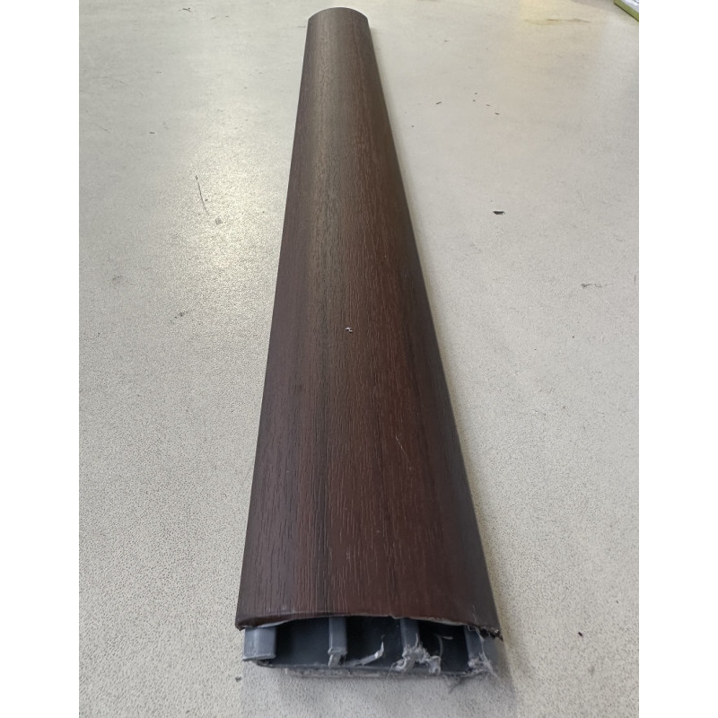 Passage de plancher 50x12mm finition bois Acajou (longueur 500mm) adhésif avec couvercle arrondi