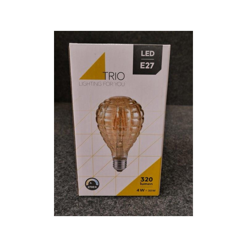 Ampoule filament poire ambrée vintage E27 LED 4W 2700K TROPFEN TRIO