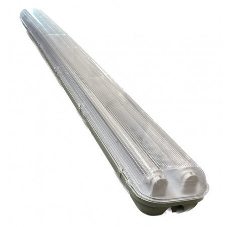 Luminaire LED 2x25W équipé de 2 tubes T8 4000K diffuseur clair étanche IP55
