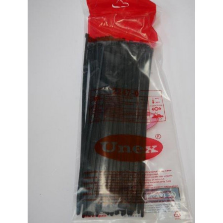 Collier serre-cable 4.8x287mm noir anti-Uv UNEX 2247-0