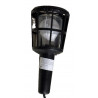 Baladeuse LED 8W cage plastique noire ampoule E27 3000K 700lm protection verre + cable 5m