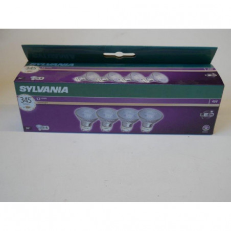 4 ampoules LED es50 GU10 4W 2700K 345lm Refled Sylvania 0028223