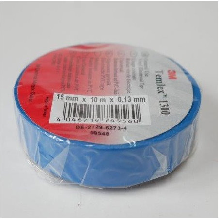 Ruban vinyl PVC adhésif isolant bleu 10M 15x0.13mm 3M Electricité 59548