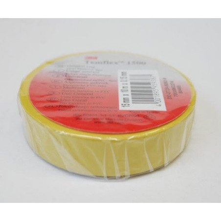 Ruban vinyl PVC adhésif isolant jaune 10M 15x0.15mm 3M Electricité 80465