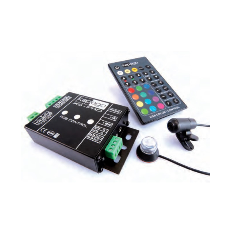 Contrôleur LED RGB 3 canaux tension 12-24V DC puissance 360W 15A max avec télécommande IR et micro XS-PRO DEKO LIGHT 843100