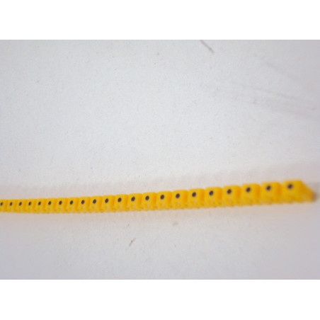 Repere CAB3 "point noir" pour bornier ou filerie 0,5 à 1,5mm² fond jaune (barrette de 30) LEGRAND 038271