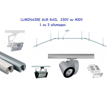 Rail monophasé 230V : luminaires et accessoires